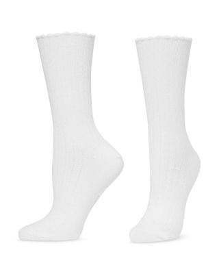 Scalloped Pointelle Socks
