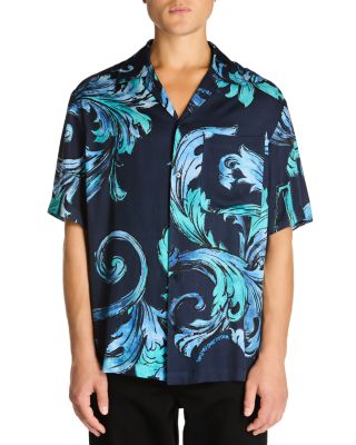 Versace Jeans Couture - Barocco Print Regular Fit Twill Short Sleeve Camp Shirt