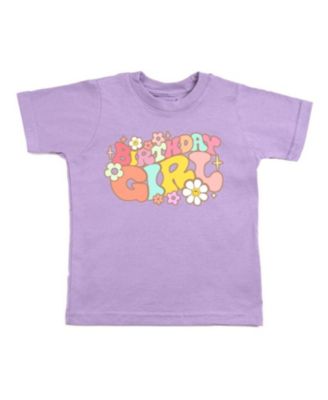 Sweet Wink - Girls' Groovy Birthday Girl Short Sleeve T-Shirt - Baby