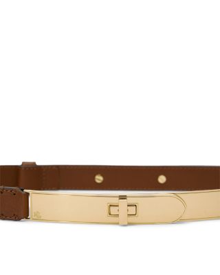 Ralph Lauren Turn Lock Skinny Leather Belt | Bloomingdale display picture 3