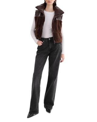 Melicia Reversible Faux Leather & Fleece Vest