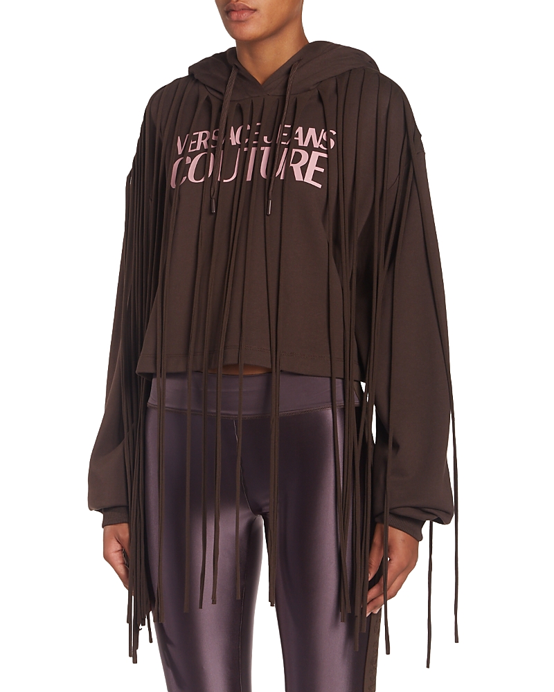 Versace Jeans Couture Fringe Trim Logo Print Sweatshirt