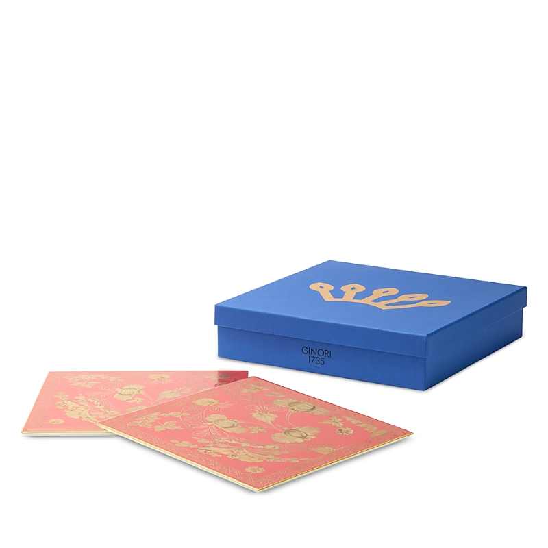 Ginori 1735 Oggetti Rubrum Square Charger Plates, Set Of 2