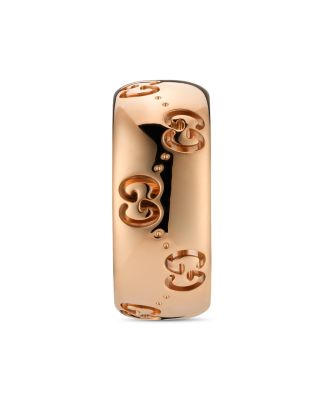 18K Rose Gold Icon Logo Wide Width Band