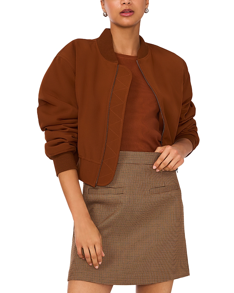 Shop 1.state Cropped Bomber Jacket In Sequoia