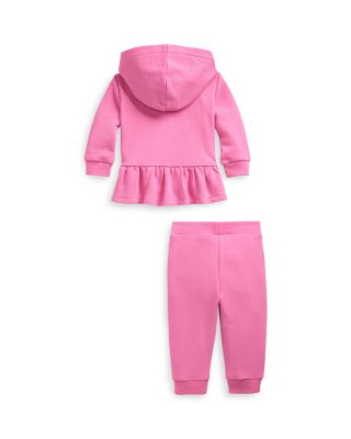 Polo Girls' French Terry Full Zip Hoodie & Pant Set - Baby
