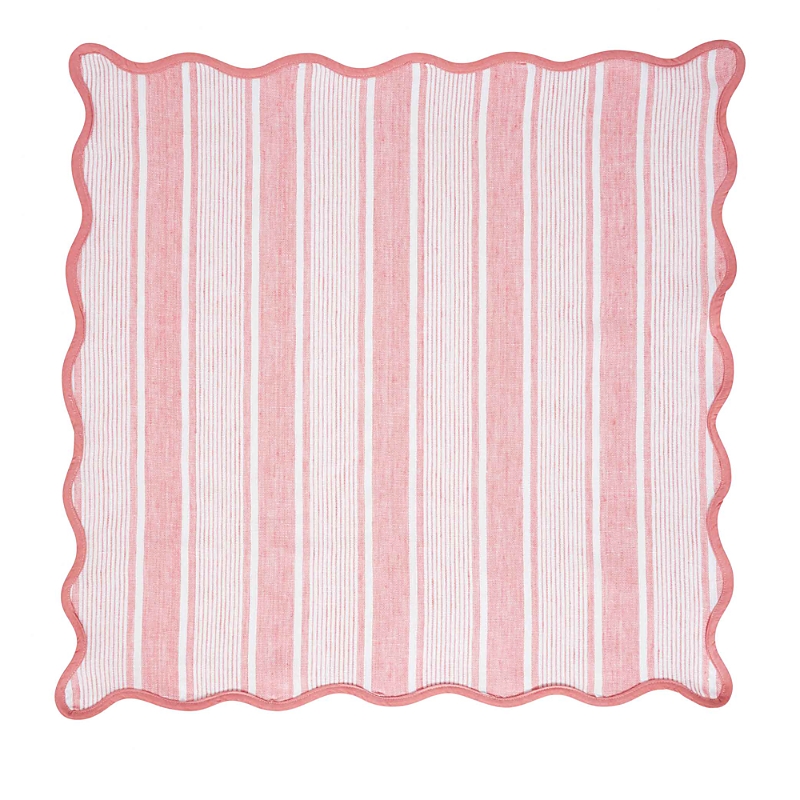 Juliska Cabana Stripe Napkin, Set Of 4 In Coral