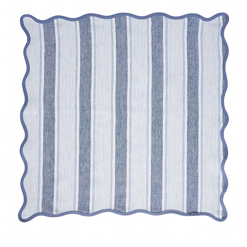 Juliska Cabana Stripe Napkin, Set Of 4 In Ocean Blue