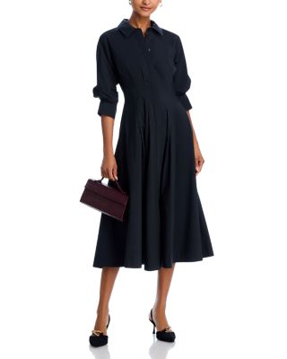 Jazz Poplin Pintuck Midi Dress