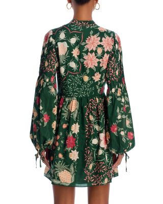 green pineapple garden long sleeve mini dress Green Long Sleeve Mini Dress – Juniper main image 0