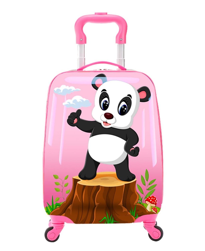 Tucci Italy Peppy Panda 18 Spinner Wheel Style Kids Suitcase In Pink