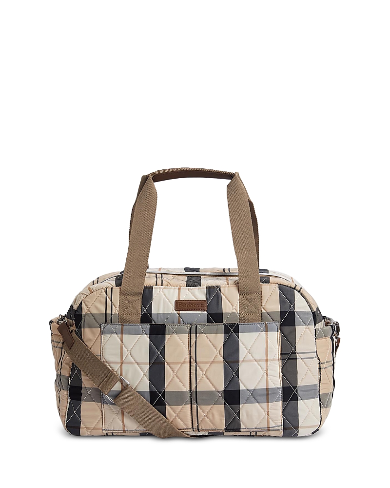 Barbour Wetherham Tartan Quilted Travel Bag In Safari Tartan
