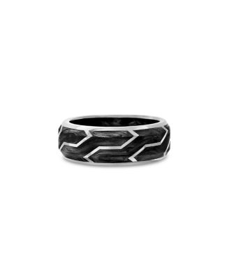 David Yurman - Men's 18K White Gold Forged Carbon 8.5mm Band