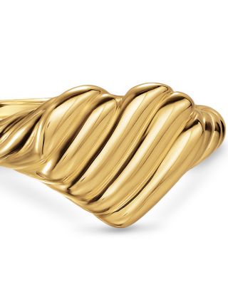 Sculpted Cable Heart Pinky Ring in 18K Yellow Gold, 9mm