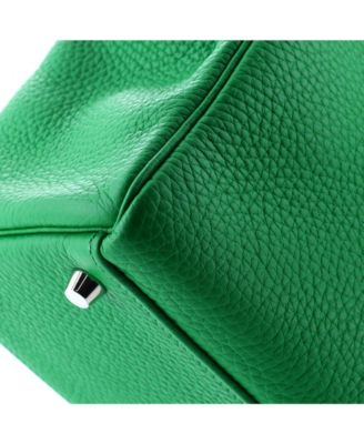Kelly 32 Handbag Green Clemence with Palladium Hardware