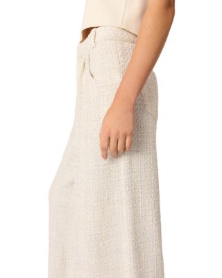 Wide Leg Tweed Trousers