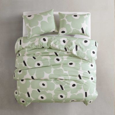 Unikko Cotton 3 Piece Duvet Cover Set, Full Queen