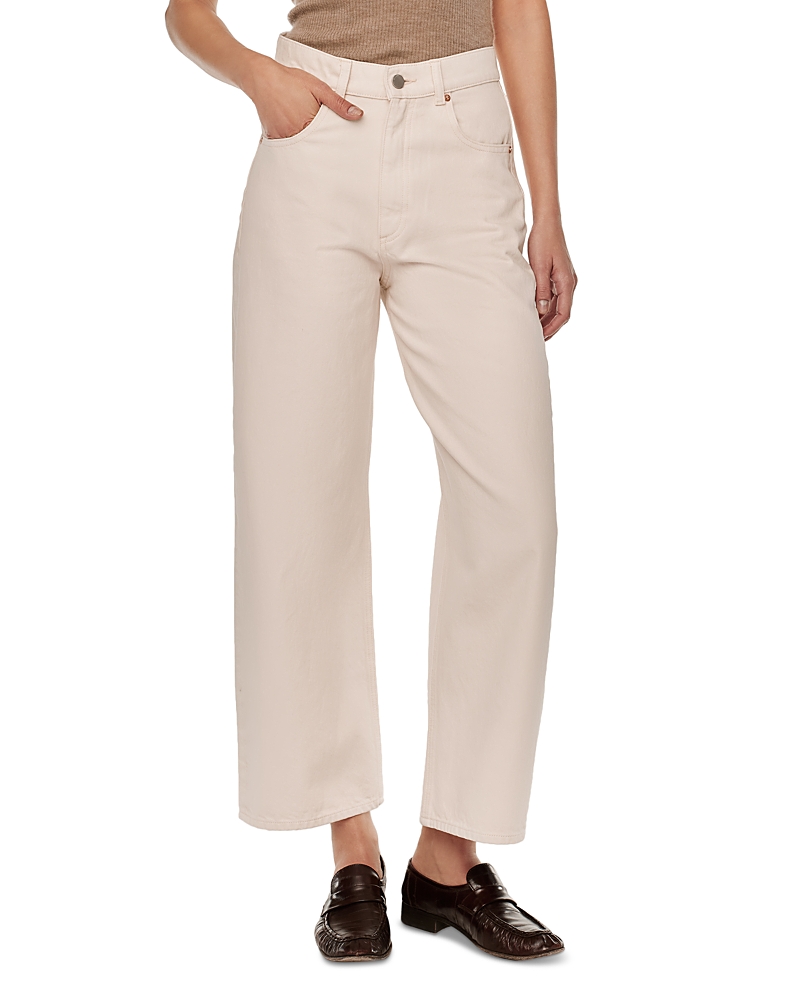 Dl1961 Taylor High-rise Crop Barrel Jeans In Beige