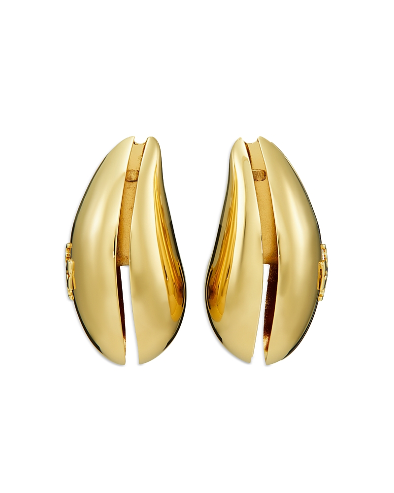 Tory Burch Wave Clip On Drop Earrings in 18K Gold Plated · OS