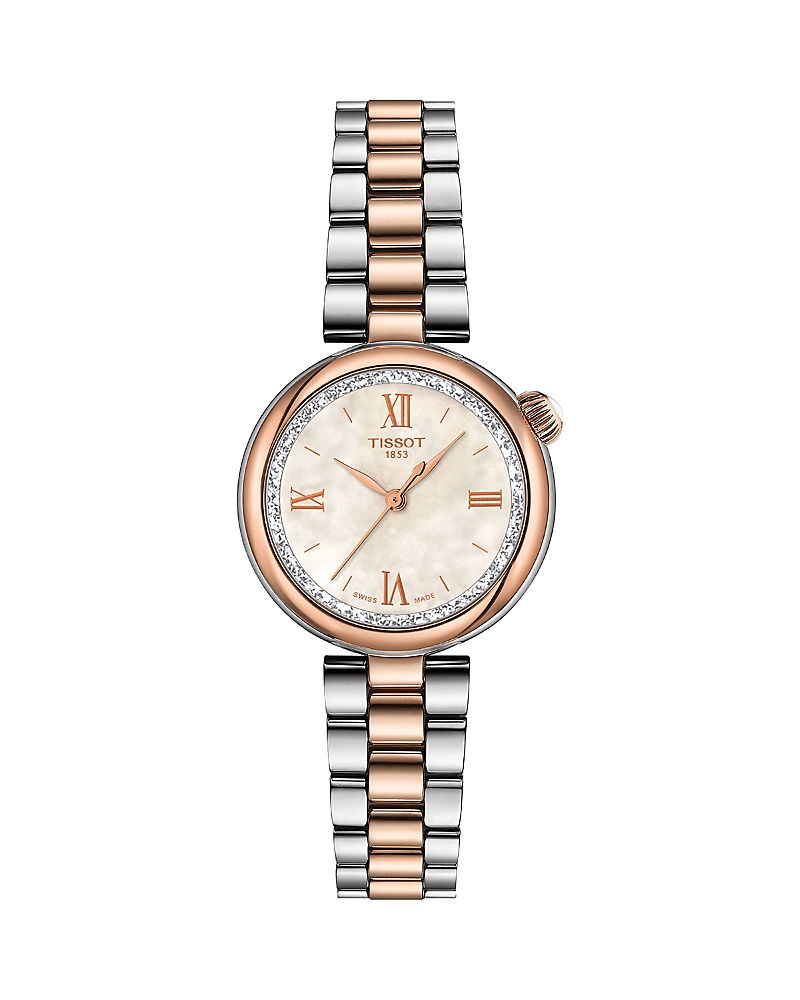 Tissot Women's Swiss Desir Two-tone Stainless Steel Bracelet Watch 28mm In White/two Tone