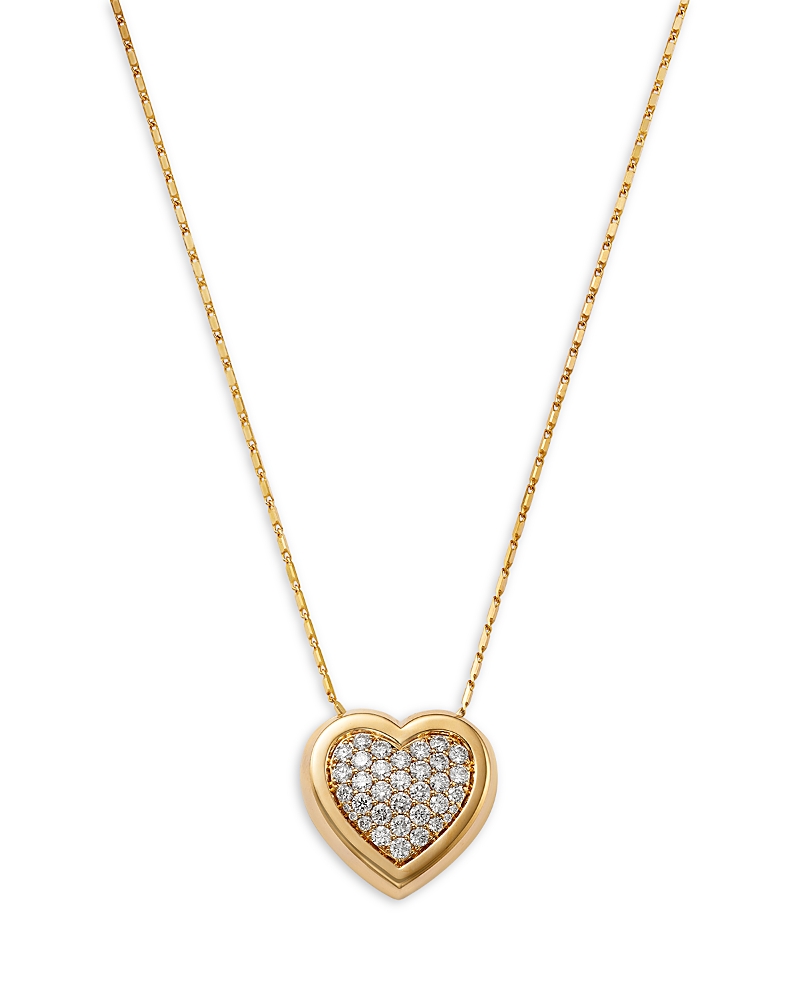 Bloomingdale's Fine Collection Diamond Heart Pendant Necklace In 14k Yellow Gold, 1.45 Ct. T. W. In Gold