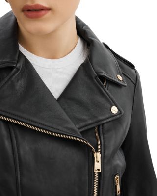 Donna Fitted Leather Biker Jacket