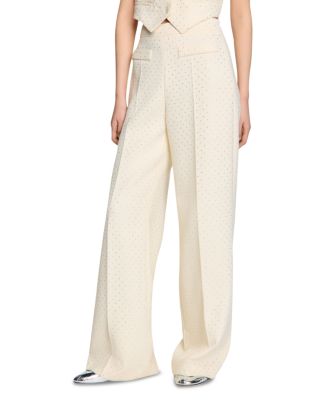 Sandro - Tweed Rhinestone Trousers