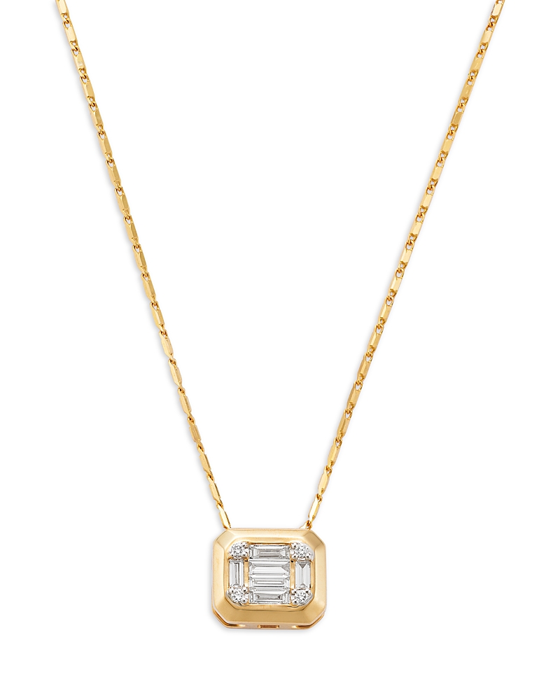 Bloomingdale's Fine Collection Diamond Square Pendant Necklace In 14k Yellow Gold, 0.33 Ct. T. W. In Yellow Gold