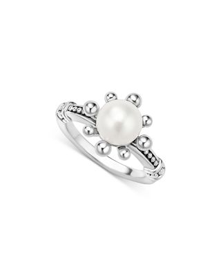 LAGOS - Sterling Silver Luna Cultured Pearl Fleur Ring