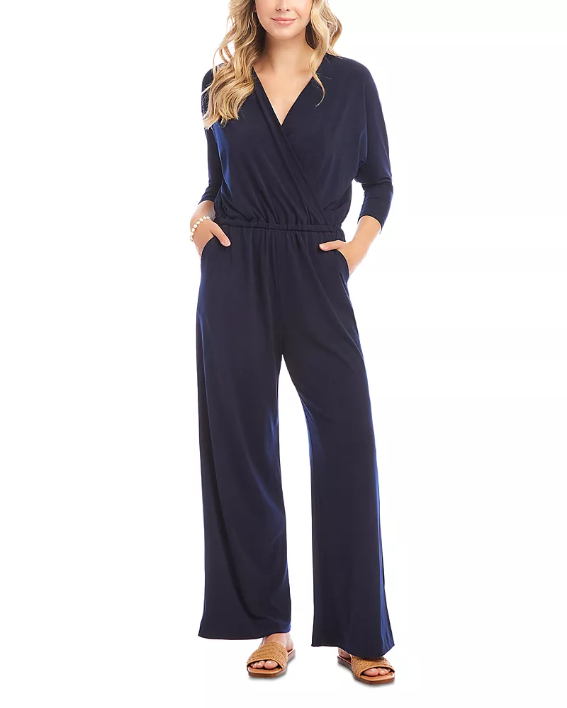 Karen Kane Crossover Neck Jumpsuit