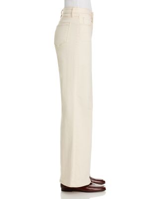 Alicent High Rise Sneaker Wide Leg Jeans in Macadamia