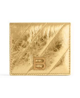 Balenciaga - Crush Flap Coin and Card Holder Metallized Quilted