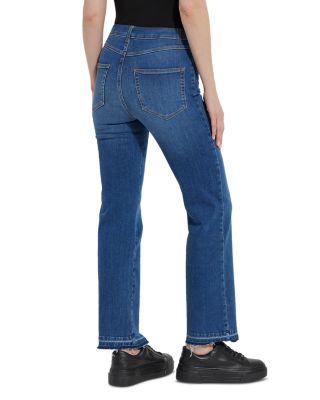 Premium Denim Relaxed High Rise Straight Jeans in Authentic Midwash