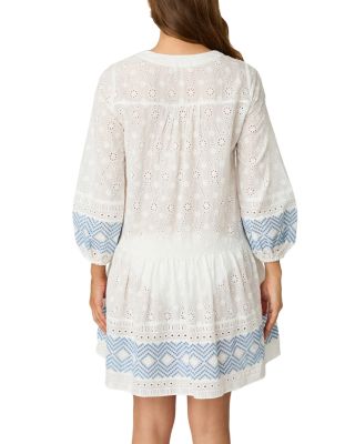 Eyelet Border Umbrella Swim Cover-Up Dress