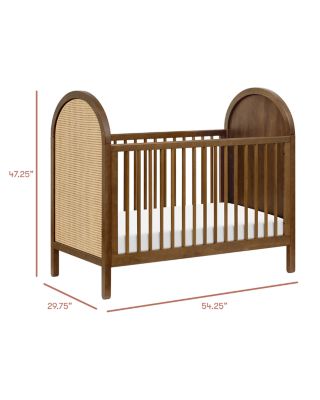 Bondi Cane 3-in-1 Convertible Crib with Toddler Bed Conversion Kit in Natural Walnut