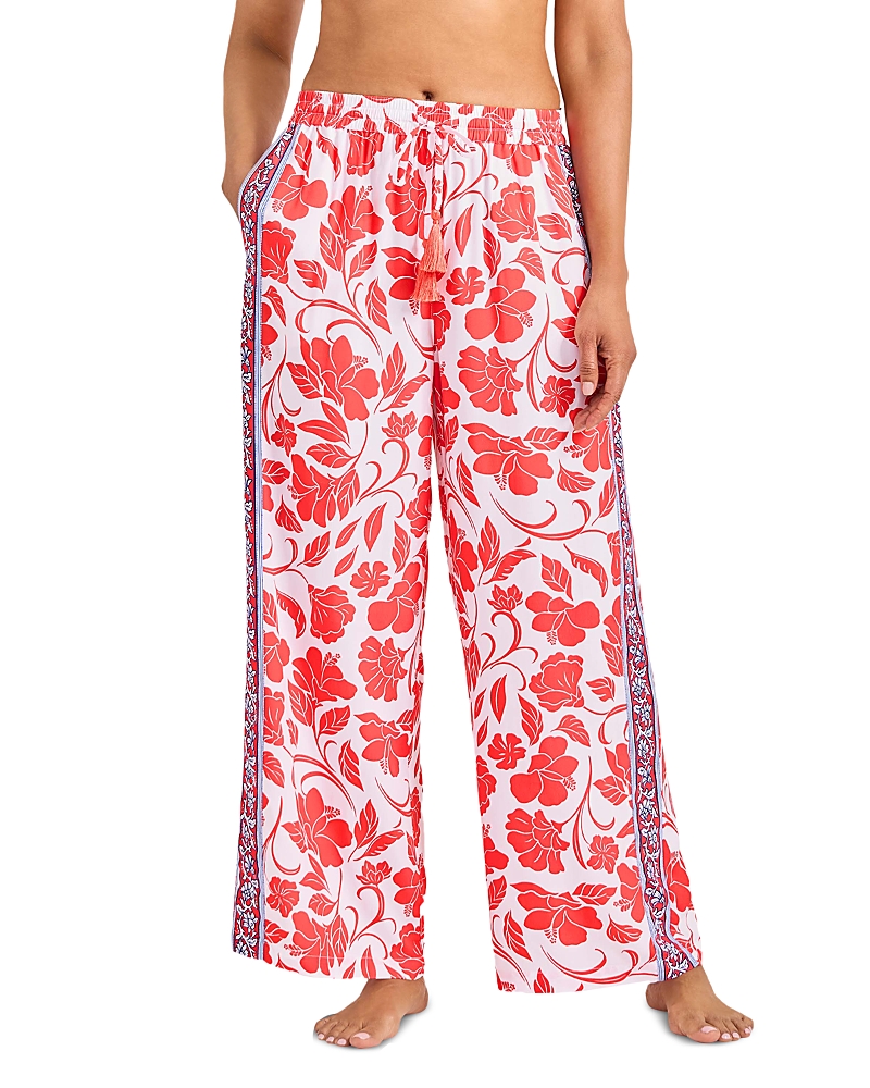 Tommy Bahama Fiori Border Cover-up Drawstring Pants In White
