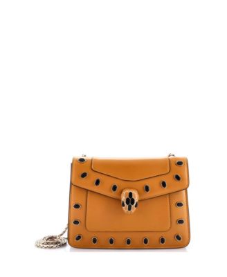 Pre-Owned Bvlgari - Small Serpenti Forever Square Shoulder Bag Gem Studded Leather