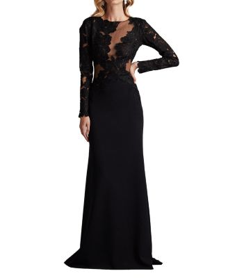 Tadashi Shoji - Caselle Embroidered Illusion Bodice Gown