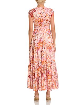 Floral V Neck Maxi Dress