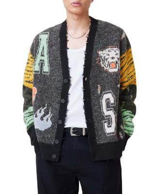 ALLSAINTS - Akki Oversized Fit Logo Letter Cardigan