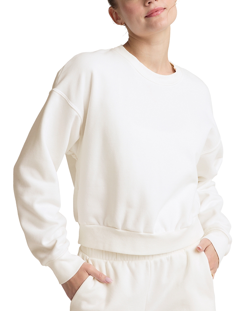 Beyond Yoga On The Go Crewneck Sweatshirt In Fresh Snow