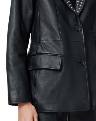 Corinna Leather Studded Blazer