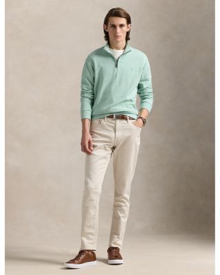 Luxury Double Knit Jacquard Quarter Zip Pullover