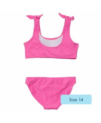  Girls' Bubblegum Bloom Crop Bikini and Bottom Set - Little Kid, Big Kid