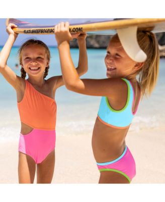  Girls' Candy Colorblock Crop Bikini - Little Kid, Big Kid