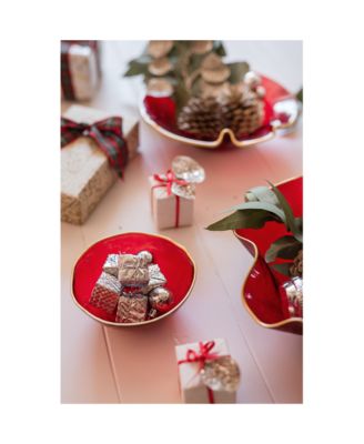 Holiday Glass Small Ruffled Bowl