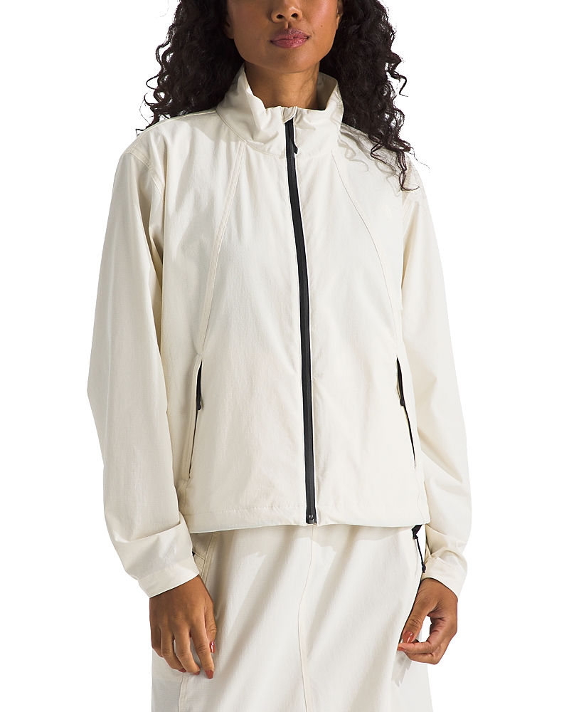 Shop The North Face North Dome Wind Jacket In White Dune