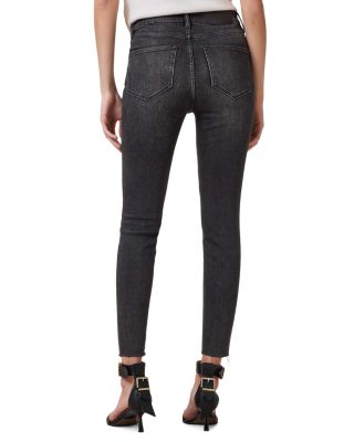 Miller Push Up High Rise Skinny Ankle Jeans in Washed Black