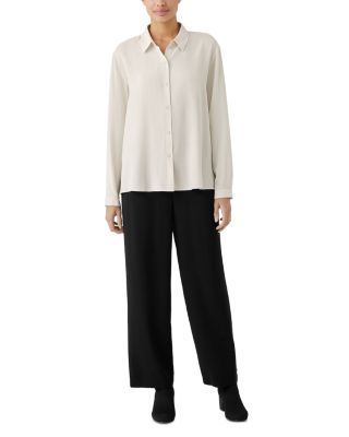 Silk Straight Ankle Pants