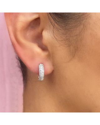 14K Gold Kate Diamond Pav&eacute; Huggie Hoop Earrings, 0.58 tcw